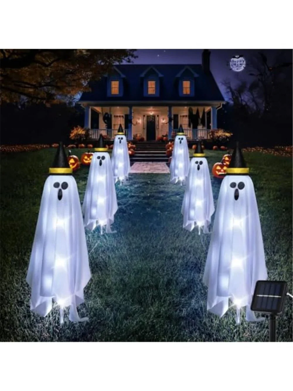 Halloween Decorations Solar Ghost Lights Outdoor, 6-Packs Solar Garden Spooky